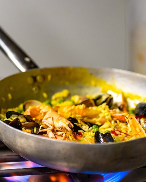 Fotografia food, paella ai frutti di mare